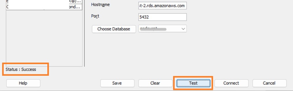 Oracle SQL Developer connection to Amazon Aurora PostgreSQL using JDBC