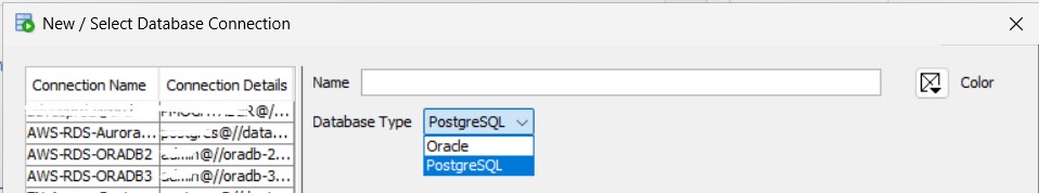 SQL Developer New Connection Database Type